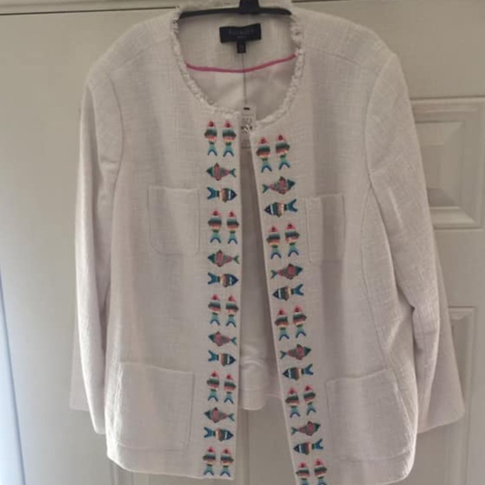 Talbots White Linen Jacket